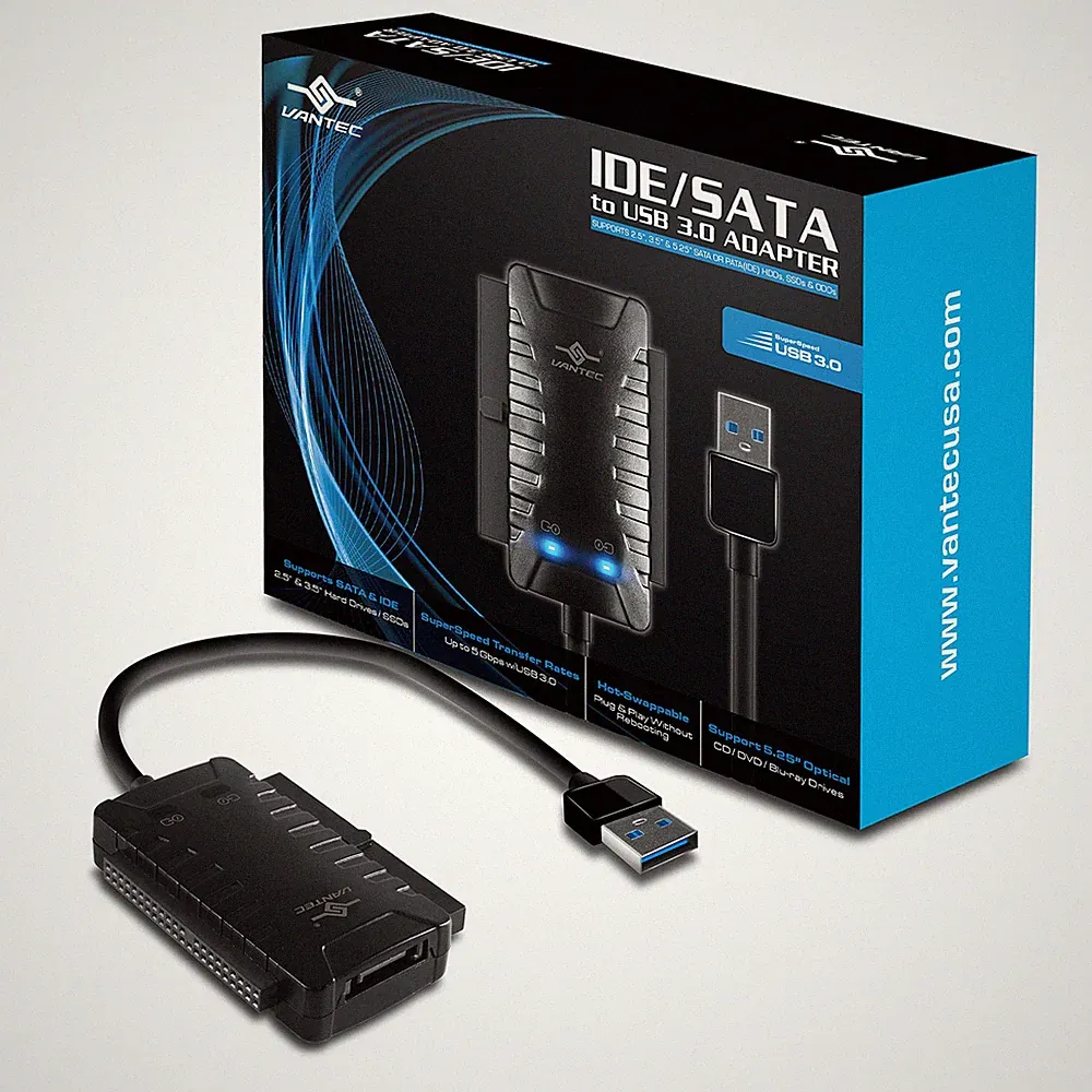 Vantec SATA/IDE TO USB 3.0 Adapter (CB-ISA225-U3) Small, Black